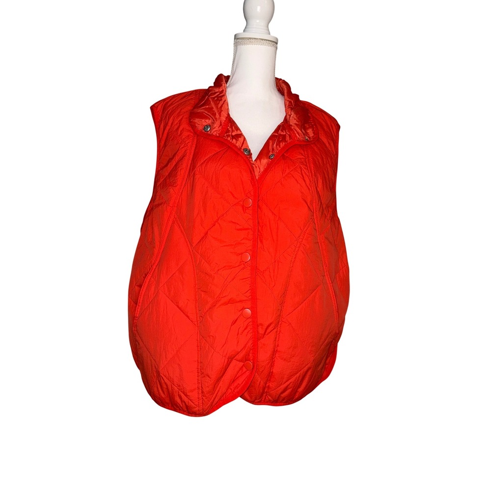 ODDY Quilted Lightweight Puffer Vest Orange Ladies 1XL NWT